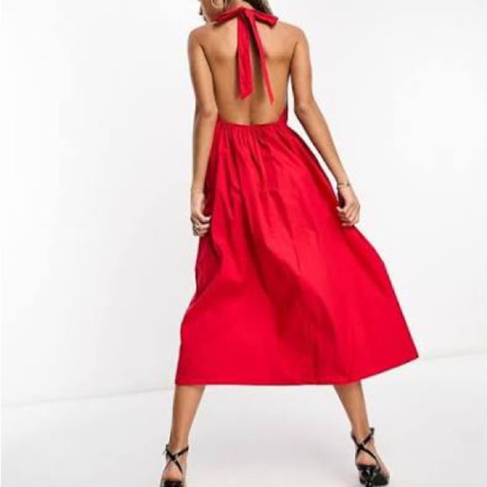 Never Fully Dressed Vibrant Red Backless Dress NWT - image 4
